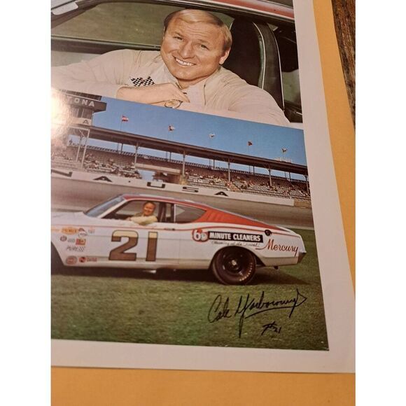 Vintage Cole Yarborough NASCAR Promo Photo 8.5x11 #21 Mercury 66 Minute Daytona - Picture 2 of 5